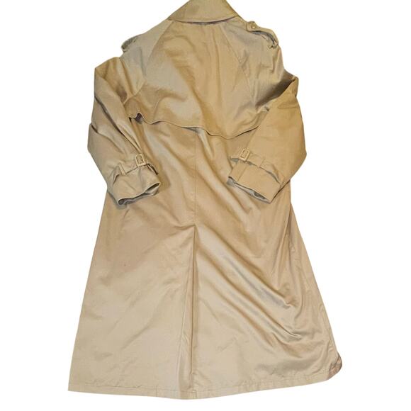VTG London Fog Trench Coat Women’s 18 R (Fits L/XL 14-16) Classic Tan Long Coat - Picture 11 of 12